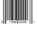 Barcode Image for UPC code 011858000067