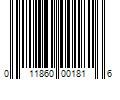 Barcode Image for UPC code 011860001816