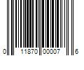 Barcode Image for UPC code 011870000076