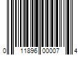 Barcode Image for UPC code 011896000074