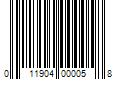 Barcode Image for UPC code 011904000058