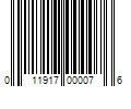 Barcode Image for UPC code 011917000076