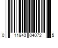 Barcode Image for UPC code 011943040725