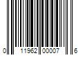 Barcode Image for UPC code 011962000076