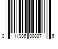 Barcode Image for UPC code 011986000076