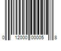 Barcode Image for UPC code 012000000058