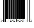 Barcode Image for UPC code 012000000072