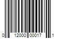 Barcode Image for UPC code 012000000171