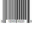 Barcode Image for UPC code 012000002205