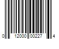 Barcode Image for UPC code 012000002274