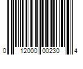 Barcode Image for UPC code 012000002304