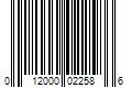 Barcode Image for UPC code 012000022586