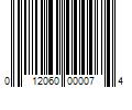 Barcode Image for UPC code 012060000074