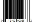 Barcode Image for UPC code 012100000262