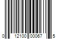 Barcode Image for UPC code 012100000675