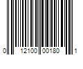 Barcode Image for UPC code 012100001801