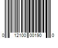 Barcode Image for UPC code 012100001900