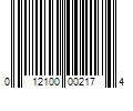 Barcode Image for UPC code 012100002174