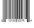 Barcode Image for UPC code 012100002754