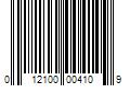 Barcode Image for UPC code 012100004109