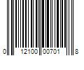 Barcode Image for UPC code 012100007018