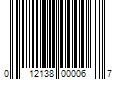 Barcode Image for UPC code 012138000067