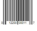 Barcode Image for UPC code 012200000117. Product Name: Premium Guard Fuel Filter P/N:Pf265