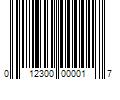 Barcode Image for UPC code 012300000017