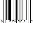 Barcode Image for UPC code 012300000192. Product Name: 