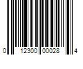 Barcode Image for UPC code 012300000284