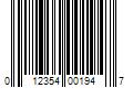 Barcode Image for UPC code 012354001947