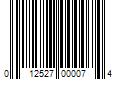 Barcode Image for UPC code 012527000074. Product Name: 