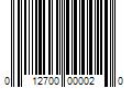 Barcode Image for UPC code 012700000020