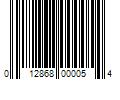 Barcode Image for UPC code 012868000054