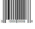 Barcode Image for UPC code 013000000086