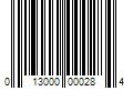 Barcode Image for UPC code 013000000284