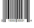 Barcode Image for UPC code 013000000314