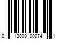 Barcode Image for UPC code 013000000741