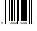 Barcode Image for UPC code 013000000987