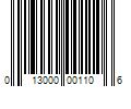 Barcode Image for UPC code 013000001106