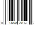 Barcode Image for UPC code 013000001137