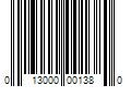 Barcode Image for UPC code 013000001380