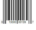 Barcode Image for UPC code 013000001397