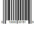 Barcode Image for UPC code 013000001519