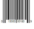 Barcode Image for UPC code 013000001809