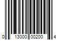 Barcode Image for UPC code 013000002004