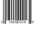 Barcode Image for UPC code 013000002165