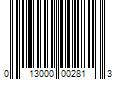 Barcode Image for UPC code 013000002813