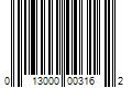 Barcode Image for UPC code 013000003162