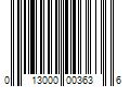 Barcode Image for UPC code 013000003636